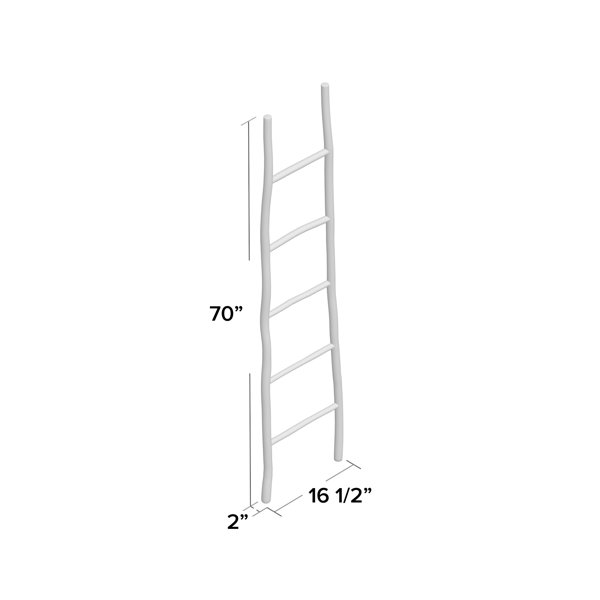 Laurel Foundry Modern Farmhouse Wood White Washed 5.5 ft Blanket Ladder & Reviews Wayfair